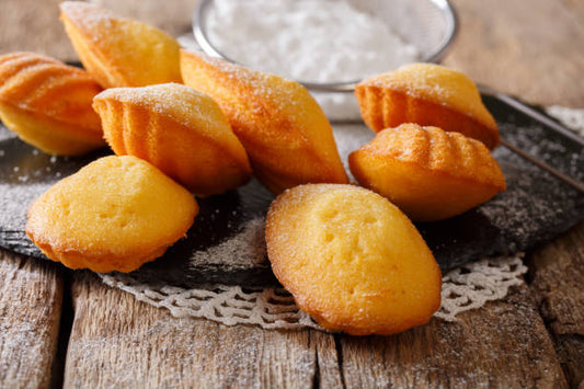Pistachio and Clementine Madeleines