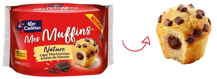 Ker Cadelac Plain Muffin, Chocolate chips (France)