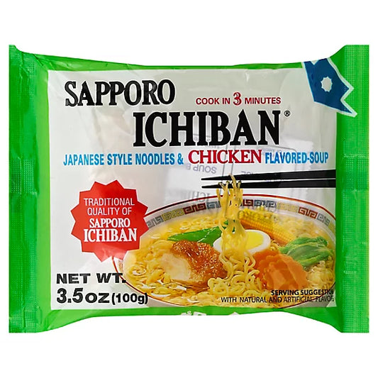 Sapporo Ichiban Japanese Style Noodles Chicken, 3.5 Oz (Japan)