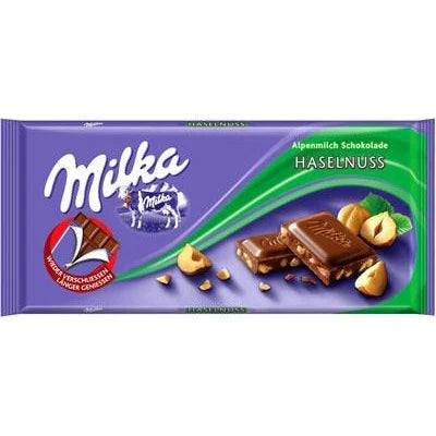 Milka Hazelnut Chocolate Bar - 3.5oz Bars x 22 pack (Germany)