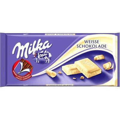 Milka White Chocolate Bar - 3.5oz Bars x 22 pack (Germany)