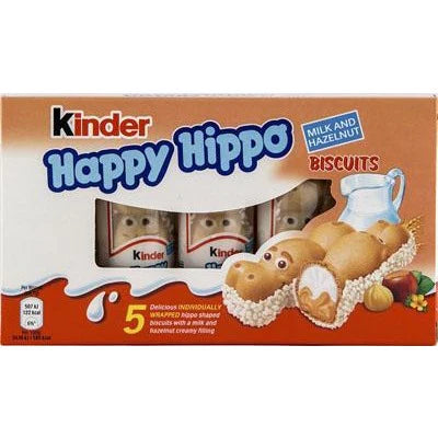 Ferrero Kinder Happy Hippo Hazelnut Sponge Cakes - 3.7oz Boxes x 10 Pack (Germany)
