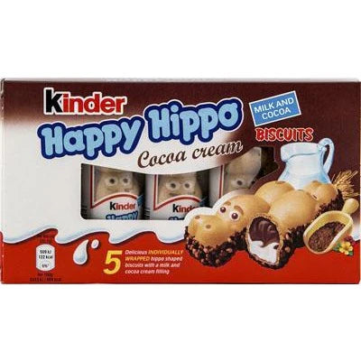 Ferrero Kinder Happy Hippo Cocoa Sponge Cakes - 3.7oz Boxes x 10 Pack (Germany)