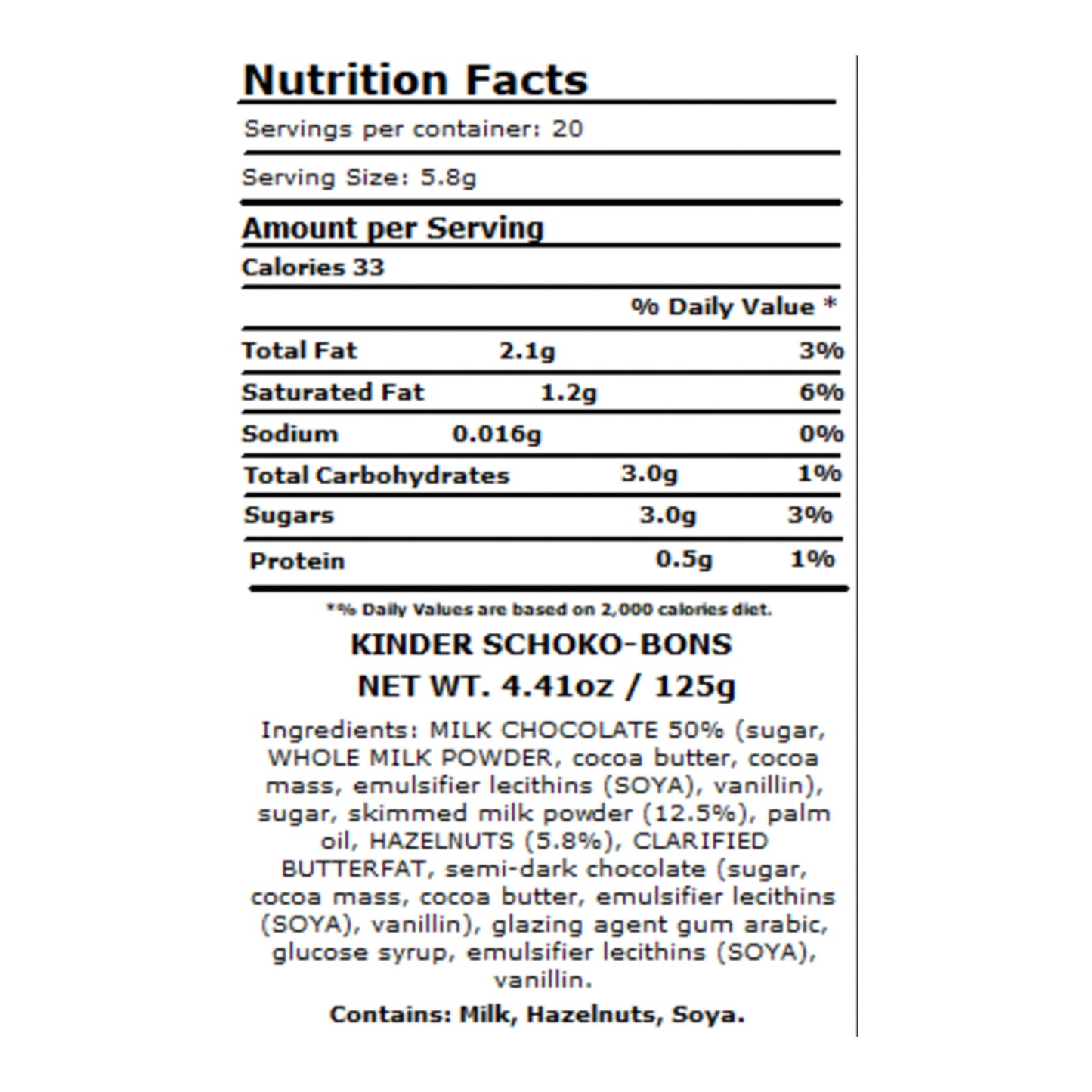 Ferrero Kinder Schokobons, 4.4oz Bags x 16 pack (Germany)