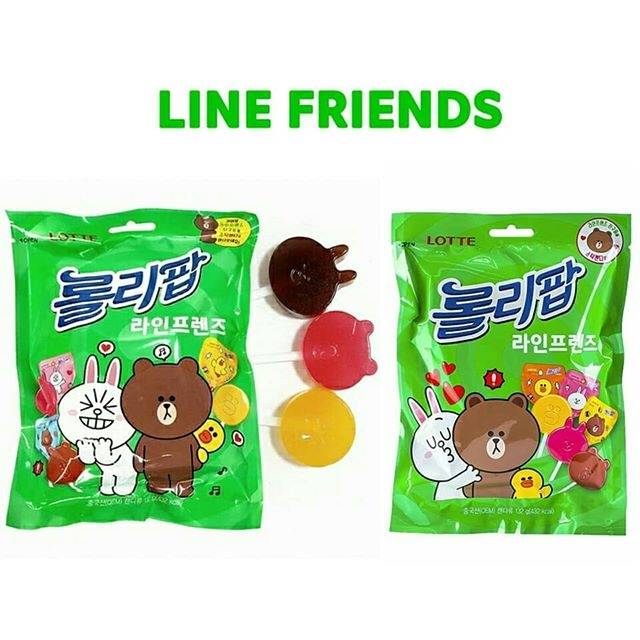 Lotte Line Friends Lollipop, Various Flavors (Korea)
