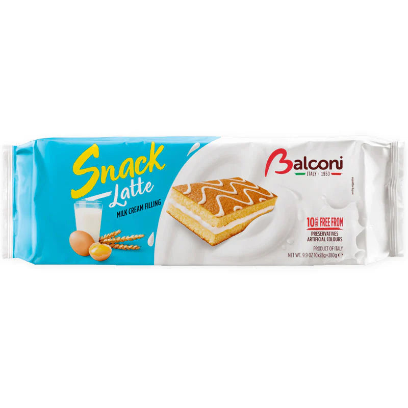 Balconi Snack Sponge Cake w/Milk - 9.9oz Cake x 15 Pack (Italy)