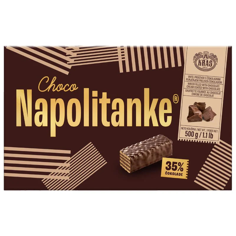 Kras Wafers Napolitanke Choco Covered, 17.6oz Wafers x 12 pack (Croatia)