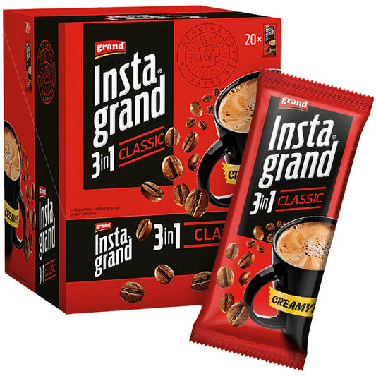 Grand Instant Coffee (3 in 1) - 20 0.7oz Packets x 8 pack (Serbia)