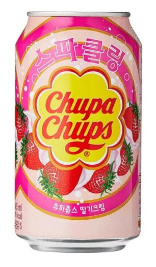 Chupa Chups Sparkling Drink, Strawberry Cream (Korea)