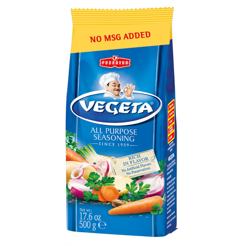 Podravka Vegeta Seasoning (No MSG), 17.6oz Bags x 12 pack (Croatia)