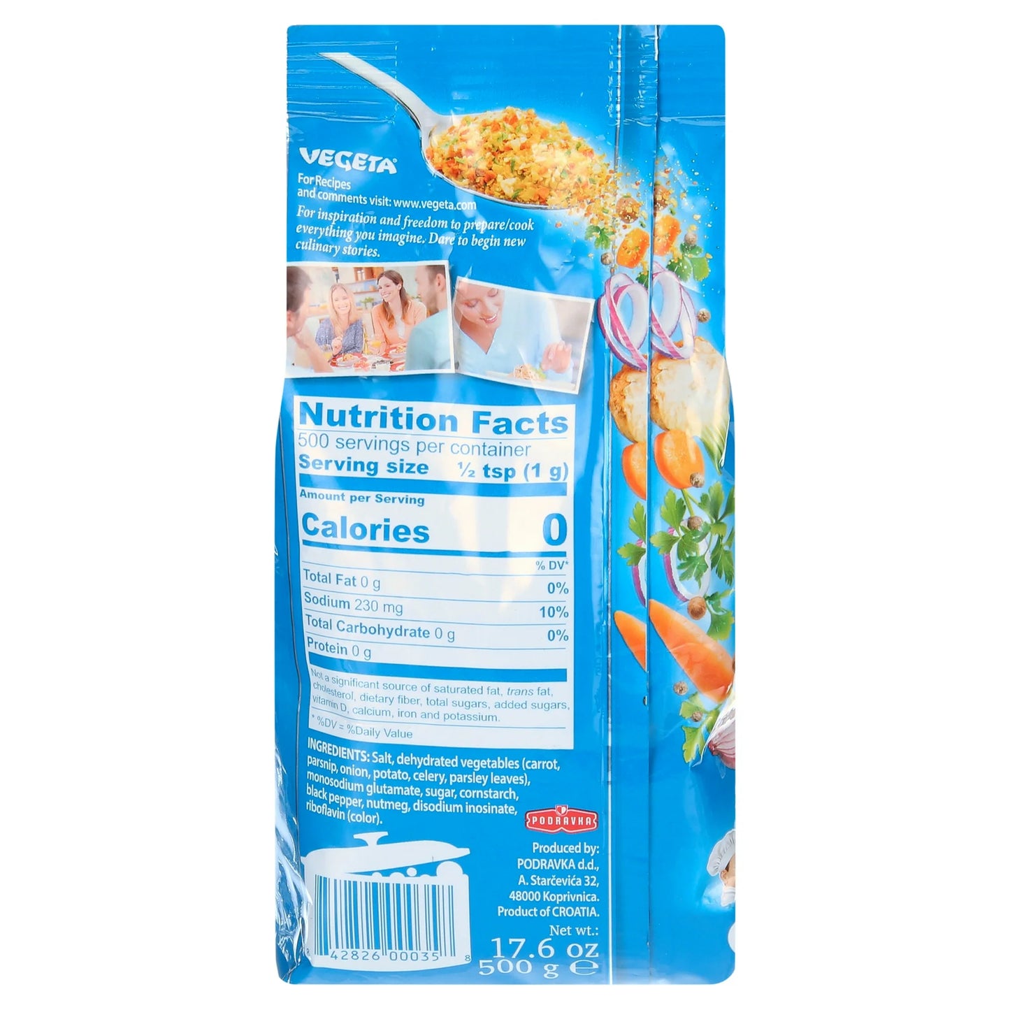 Podravka Vegeta Seasoning, 17.6oz Bags x 12 pack (Croatia)