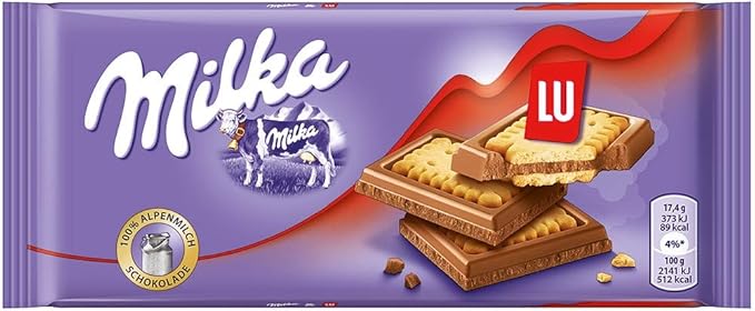 Milka Lu Chocolate Bar - 3.1oz Bars x 18 Pack (Germany)