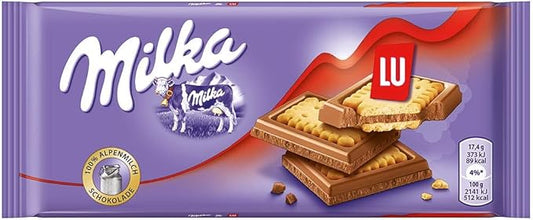 Milka Lu Chocolate Bar - 3.1oz Bars x 18 Pack (Germany)