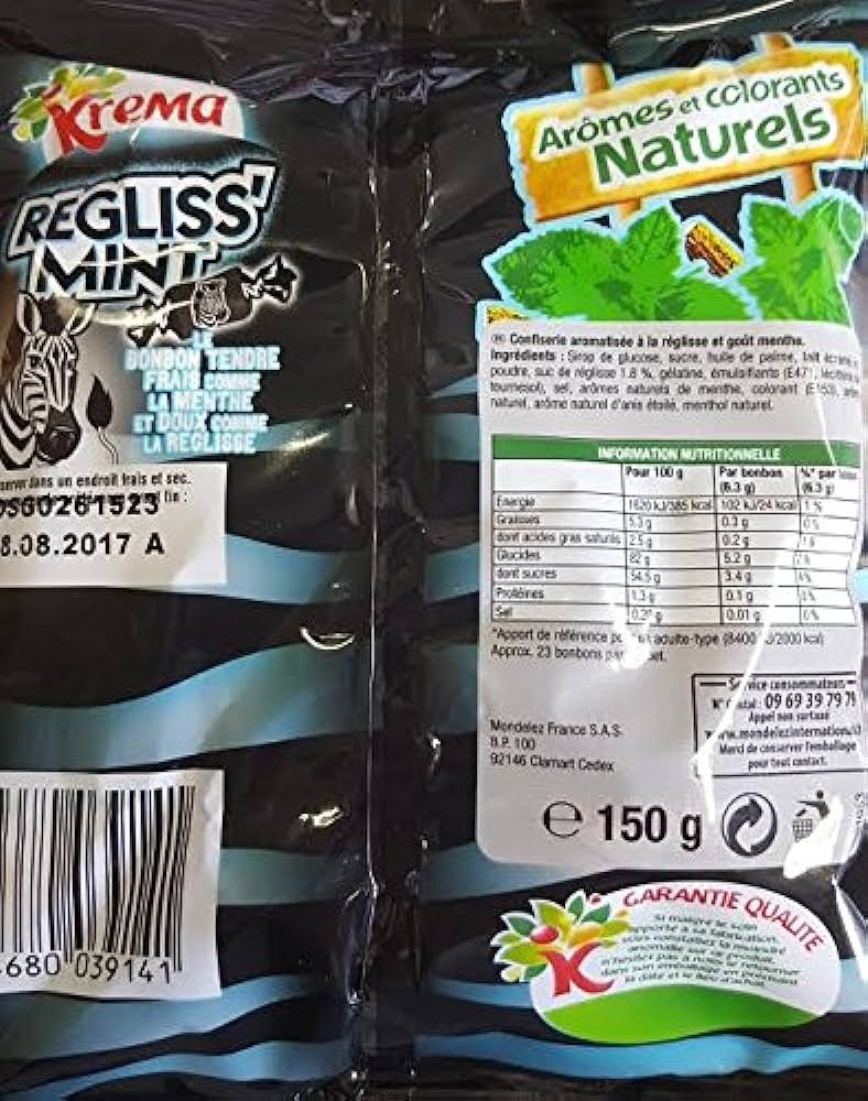 Krema Regliss Mint, Mint flavored Candy (France)