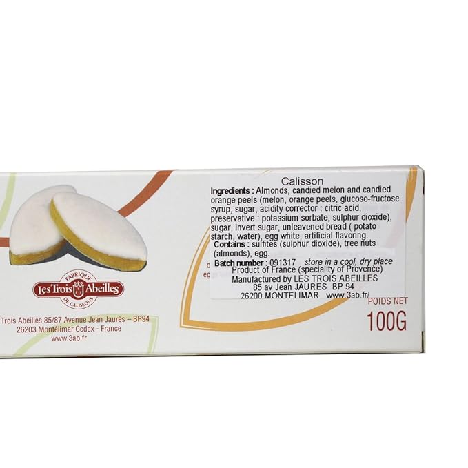 Les Trois Abeilles Calissons d'Aix, Almond Flavored cookie (France)