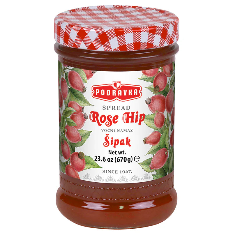 Podravka Rose Hip Jam - 23.4oz Jars x 8 pack (Croatia)