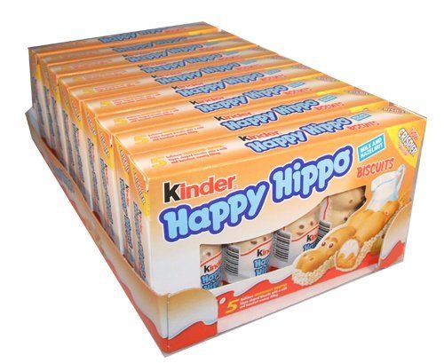 Ferrero Kinder Happy Hippo Hazelnut Sponge Cakes - 3.7oz Boxes x 10 Pack (Germany)