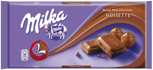 Milka Noisette Chocolate Bar - 3.5oz Bars x 23 pack (Germany)