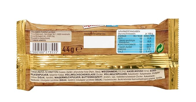 Ferrero Hanuta Wafers - 1.5oz Wafers x 18 Pack (Germany)