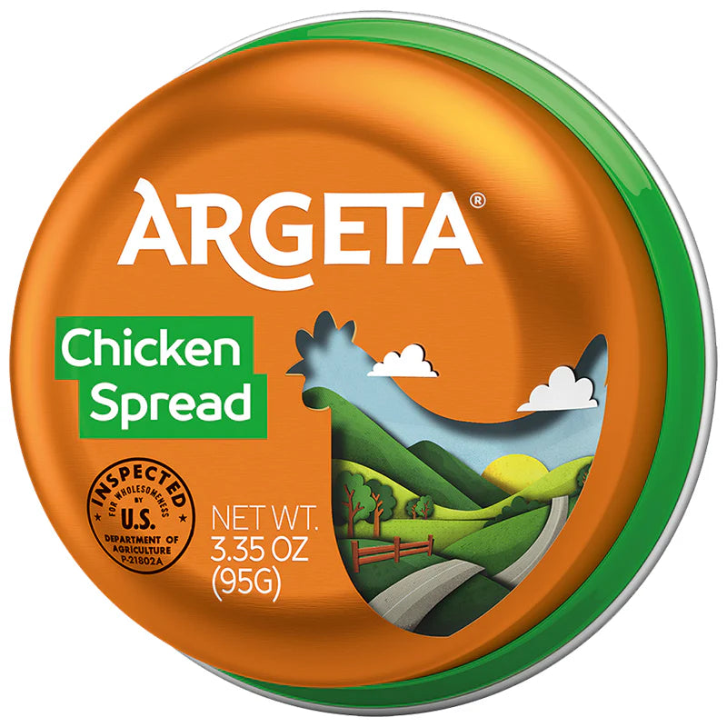 Argeta Chicken Spread - 3.4oz Tins x 48 Pack (Slovenia)