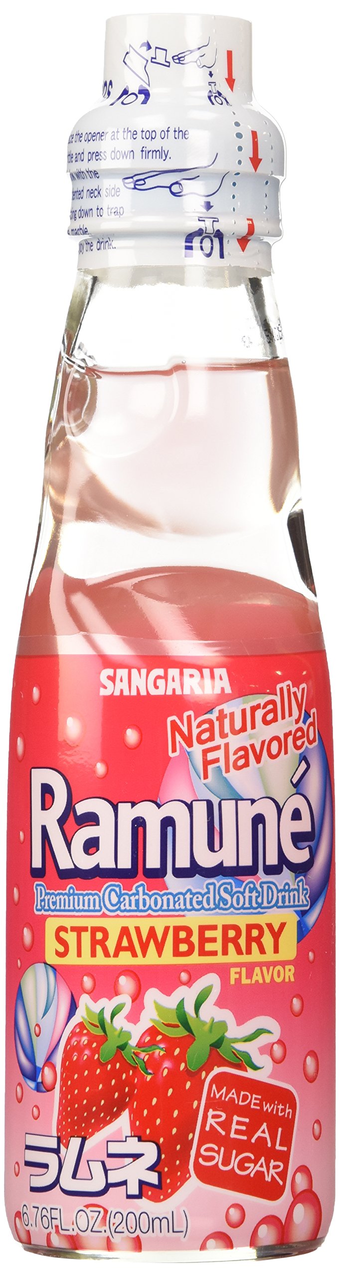 Shirakiku Ramune Soda, Strawberry (Japan)