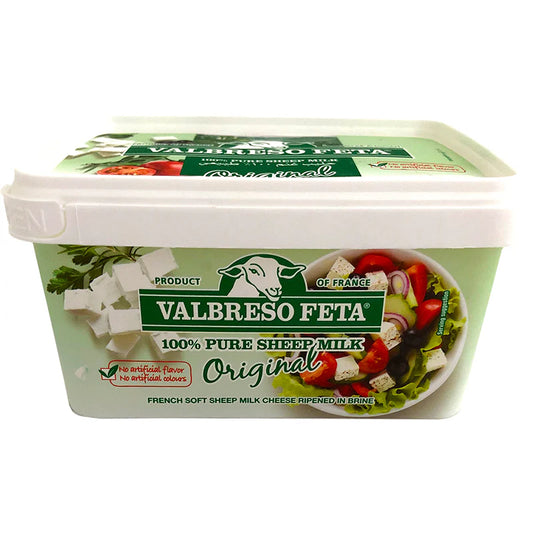 Valbreso French Feta Cheese - 400 g Tubs x 9 Pack (France)