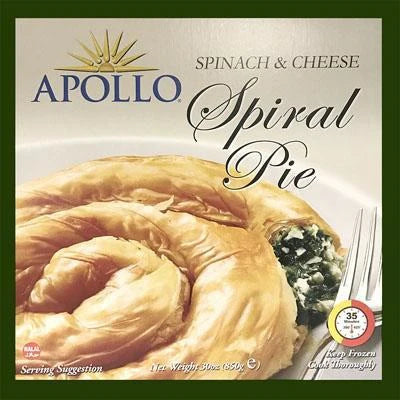 Apollo Spinach & Cheese Spiral Pie, 30oz Pies x 6 pack (Greece)