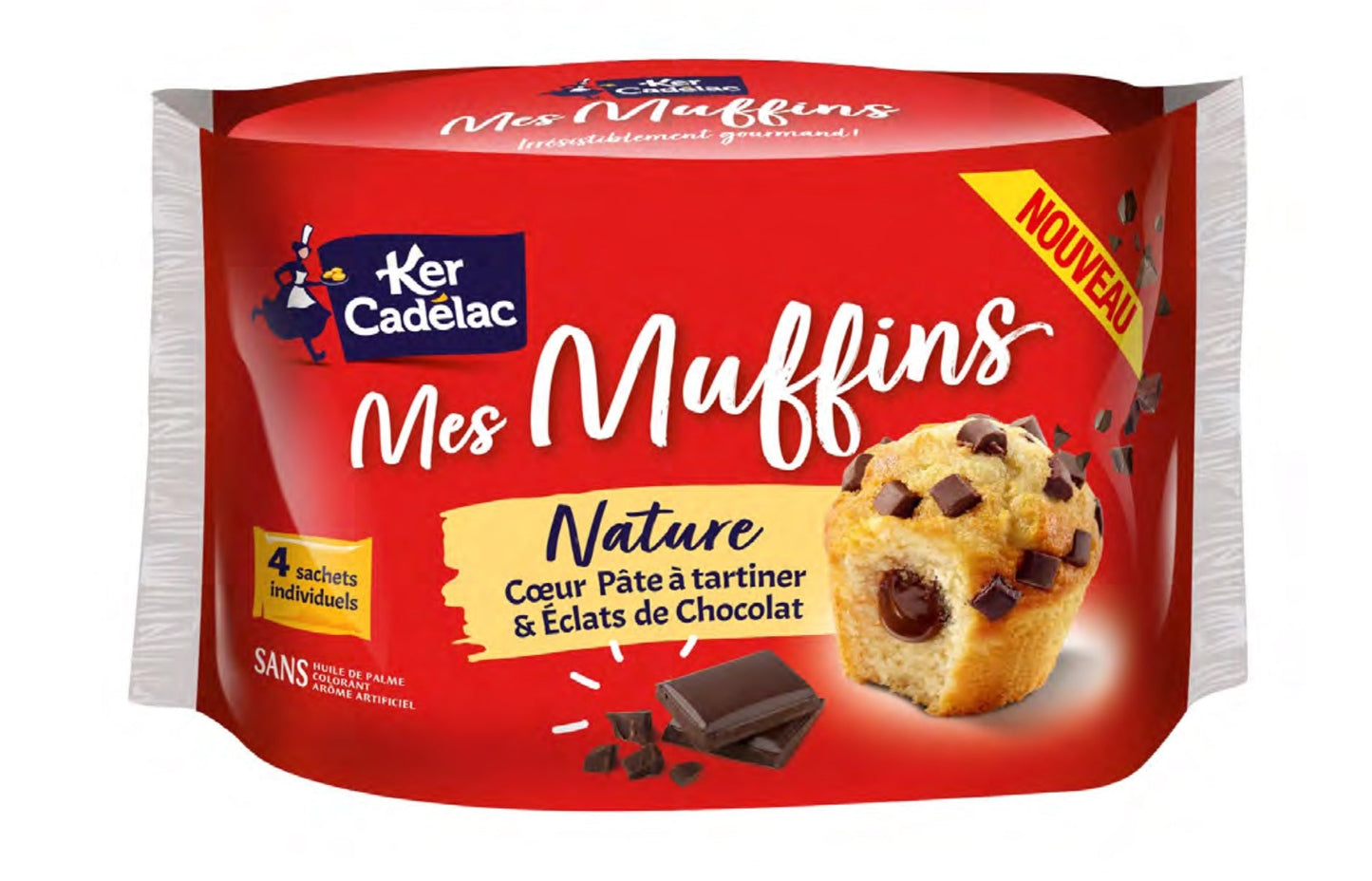 Ker Cadelac Plain Muffin, Chocolate chips (France)