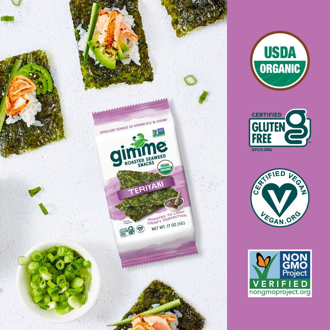 gimme Organic Roasted Seaweed Snack Teriyaki, .35oz (Korea)