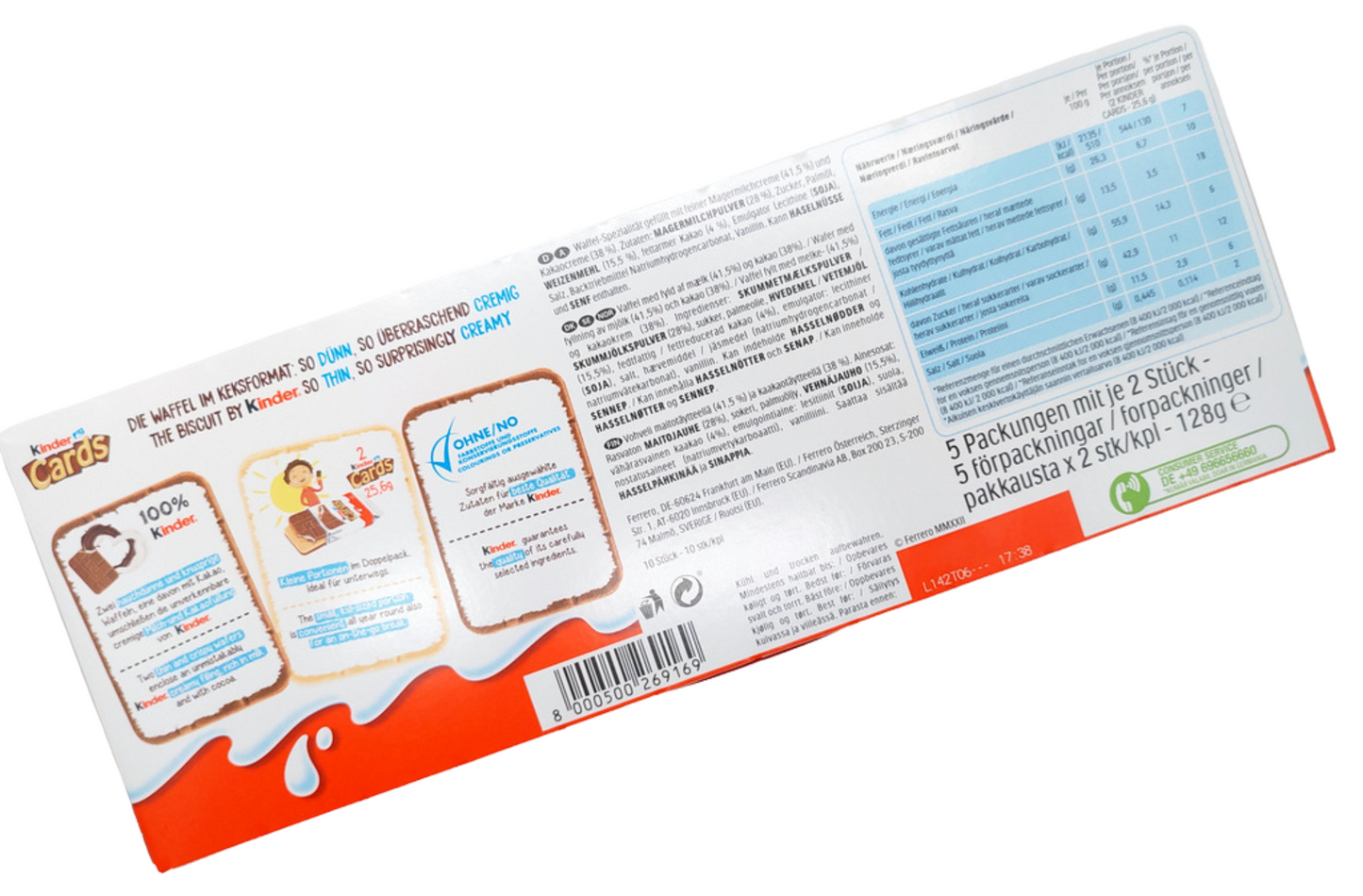 Ferrero Kinder Cards - 4.5oz Boxes x 20 pack (Germany)