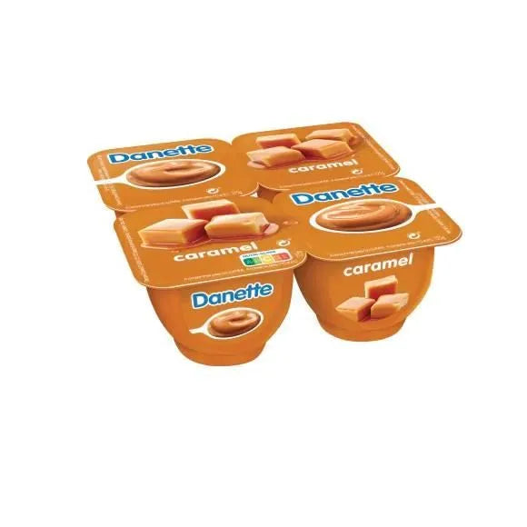 Danone Dannette pudding, crème caramel flavored (France)