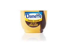 Danone Dannette pudding, Chocolate , vanilla flavored (France)
