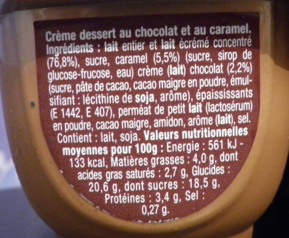Danone Dannette pudding, Chocolate (France)
