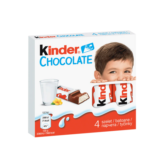 Ferrero Kinder Chocolate Bars 4pc - 1.8oz Bars x 20 pack (Germany)