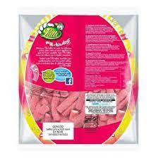 Lutti Fili-tubs, sour strawberry candy (France)