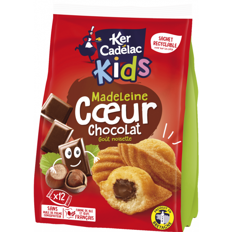 Ker Cadelac Madeleine, Chocolate, Hazlenut Flavor (France)