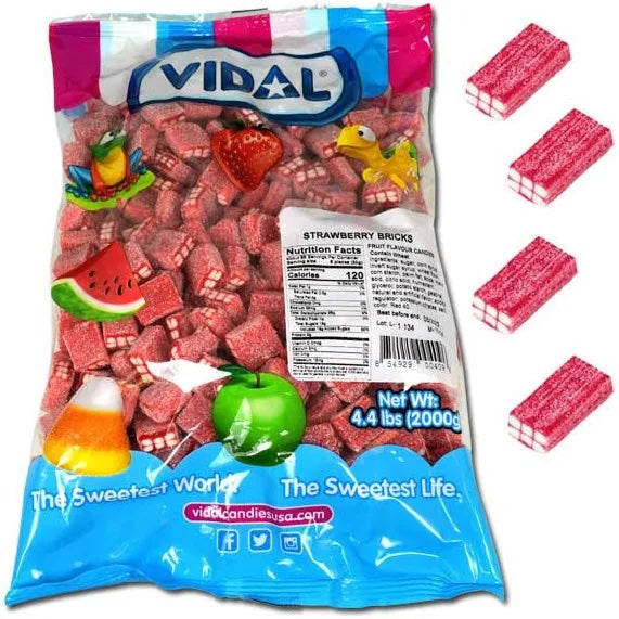 Vidal Licorice Bricks, Strawberry (Spain)