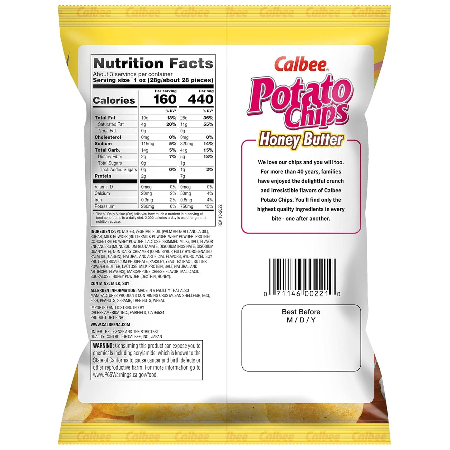Calbee Potato Chips, Honey Butter (Japan)