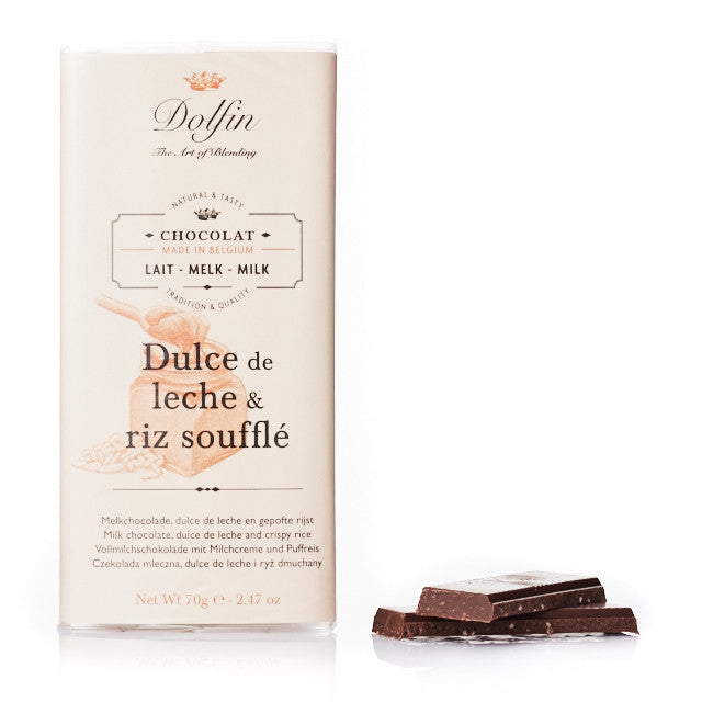 Milk Chocolate with Dulce de Leche and Crispy Rice