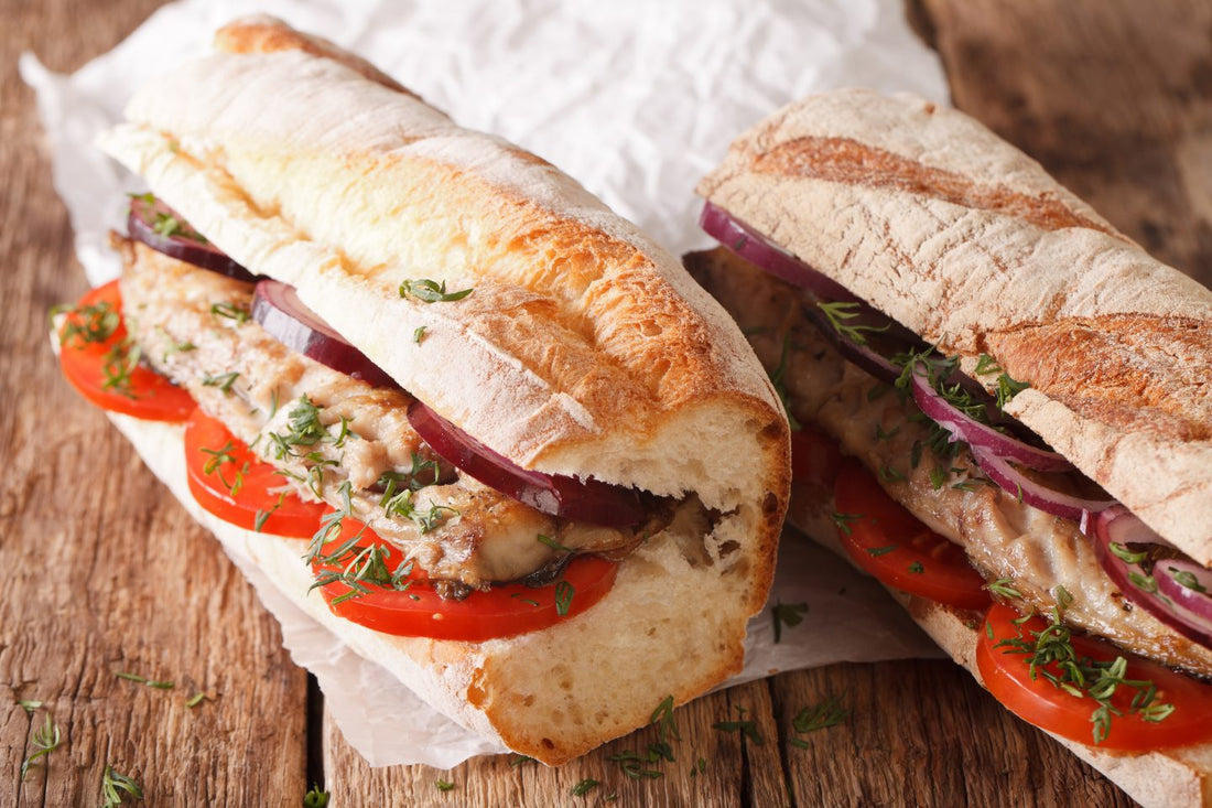 Balık ekmek: Fish Sandwich with Red Onion Salad