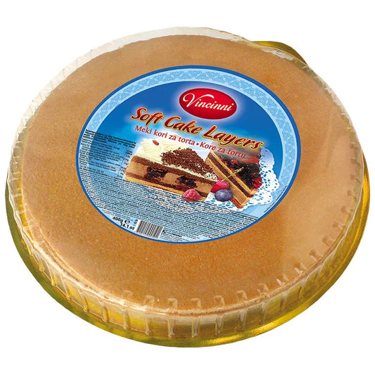Vincinni Vanilla Round Soft Cake Layers - 14.1oz Cakes x 8 pack (North Macedonia)
