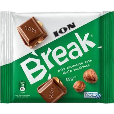 Ion Break Milk Chocolate w/ Whole Hazelnuts, 85g (Greece)