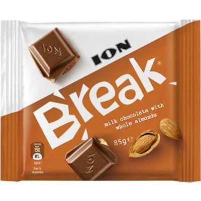 Ion Break Milk Chocolate w/ Whole Almonds, 85g (Greece)