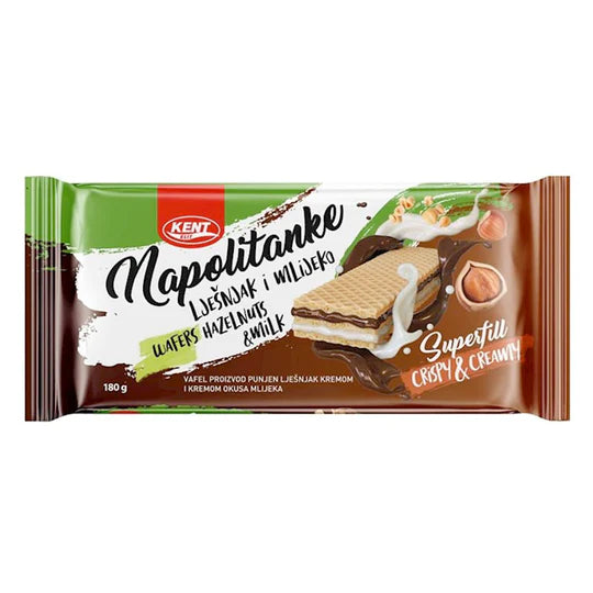 Kent Napolitanke Wafers Hazelnut & Milk, 180g (Bosnia)