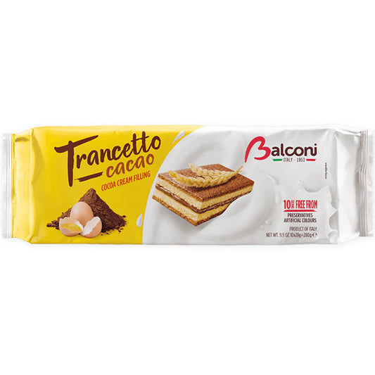 Balconi Trancetto Sponge Cake Cocoa - 9.9oz Cakes x 15 pack (Italy)