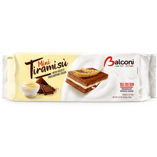 Balconi Mini Tiramisu Snack Cake - 10.6oz Cakes x 15 pack (Italy)