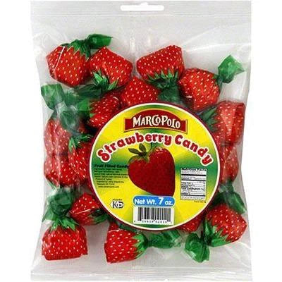 Marco Polo Strawberry Candy - 7oz Bags x 24 pack (Turkey)