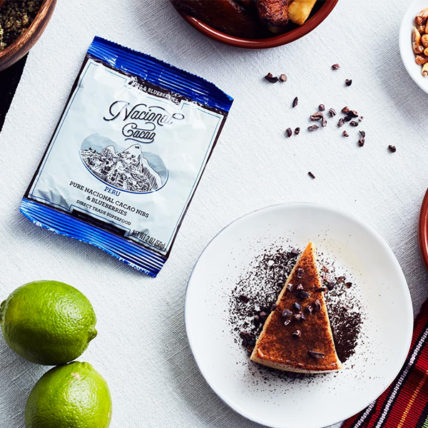 International snack box featuring cacao nibs from Peru