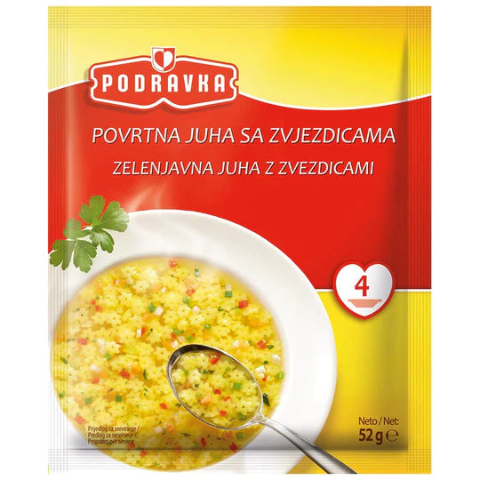 Podravka Soup with Pasta Stars, 52g (Croatia)