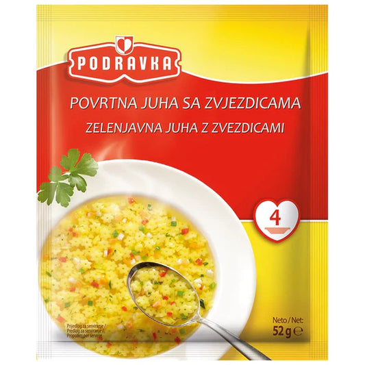 Podravka Soup with Pasta Stars, 52g (Croatia)